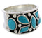 Genuine Sterling Silver Southwestern Turquoise Ring Size 7-3/4 TX28156